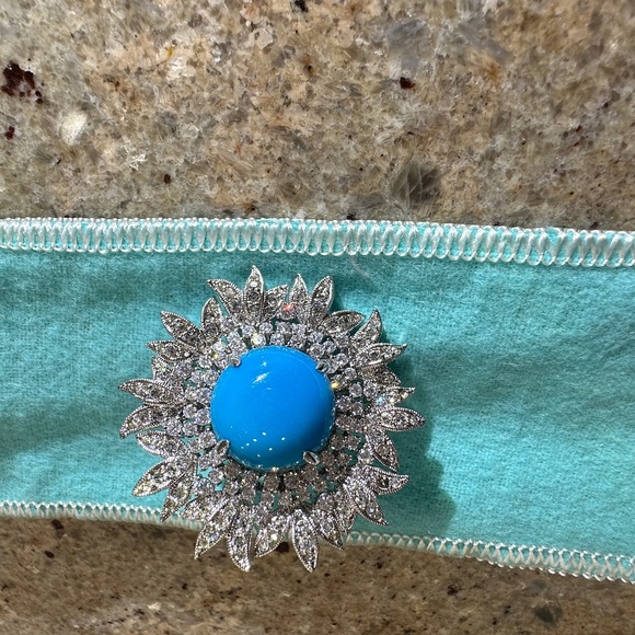 GORGEOUS MASSIVE TURQUOISE RING - Picture 2 of 8